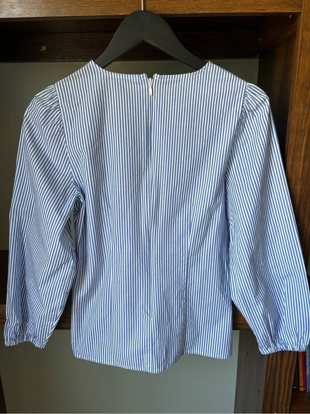 J. Crew Blue and White Striped Blouse